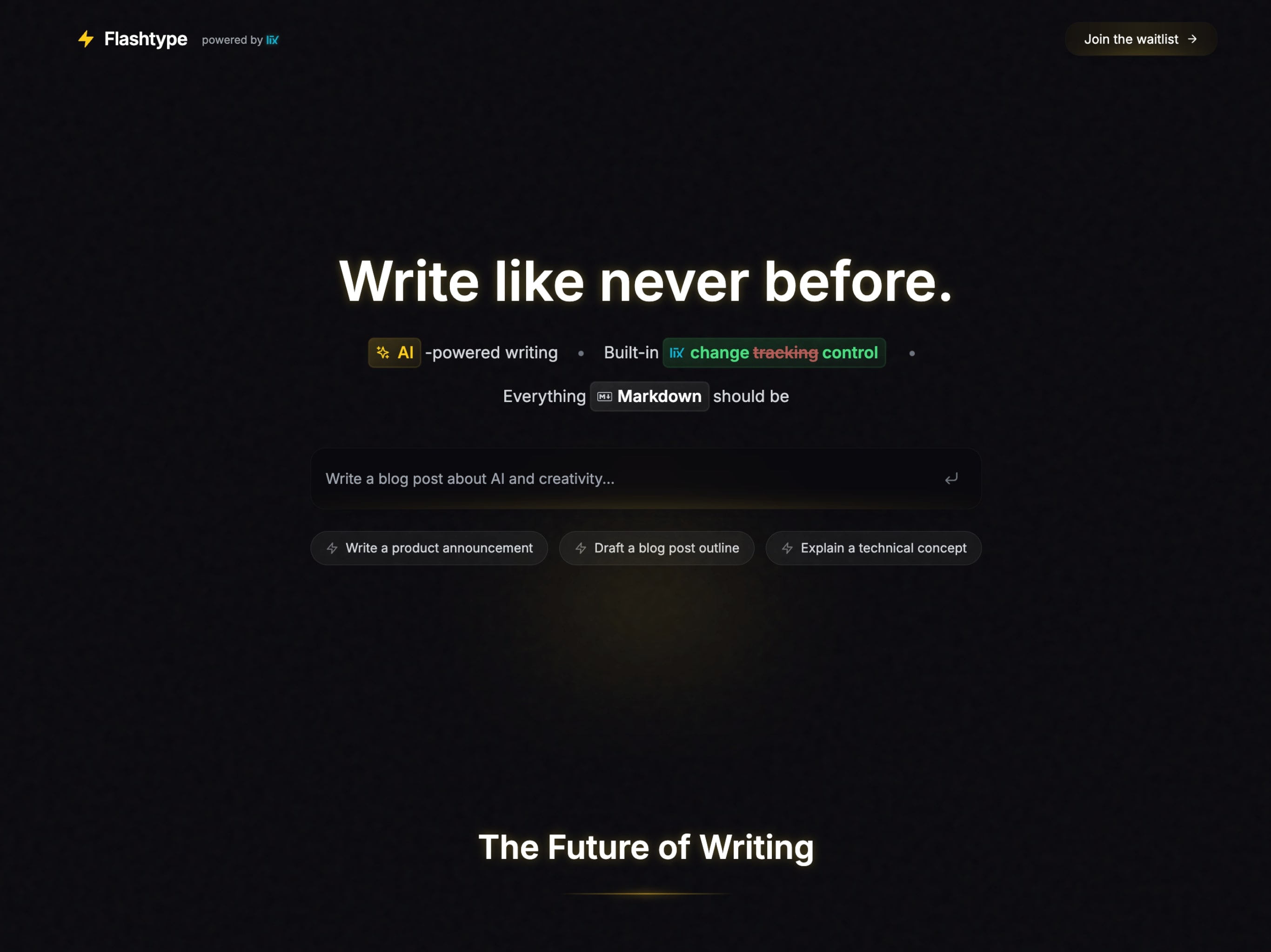 Flashtype app with Lix change control